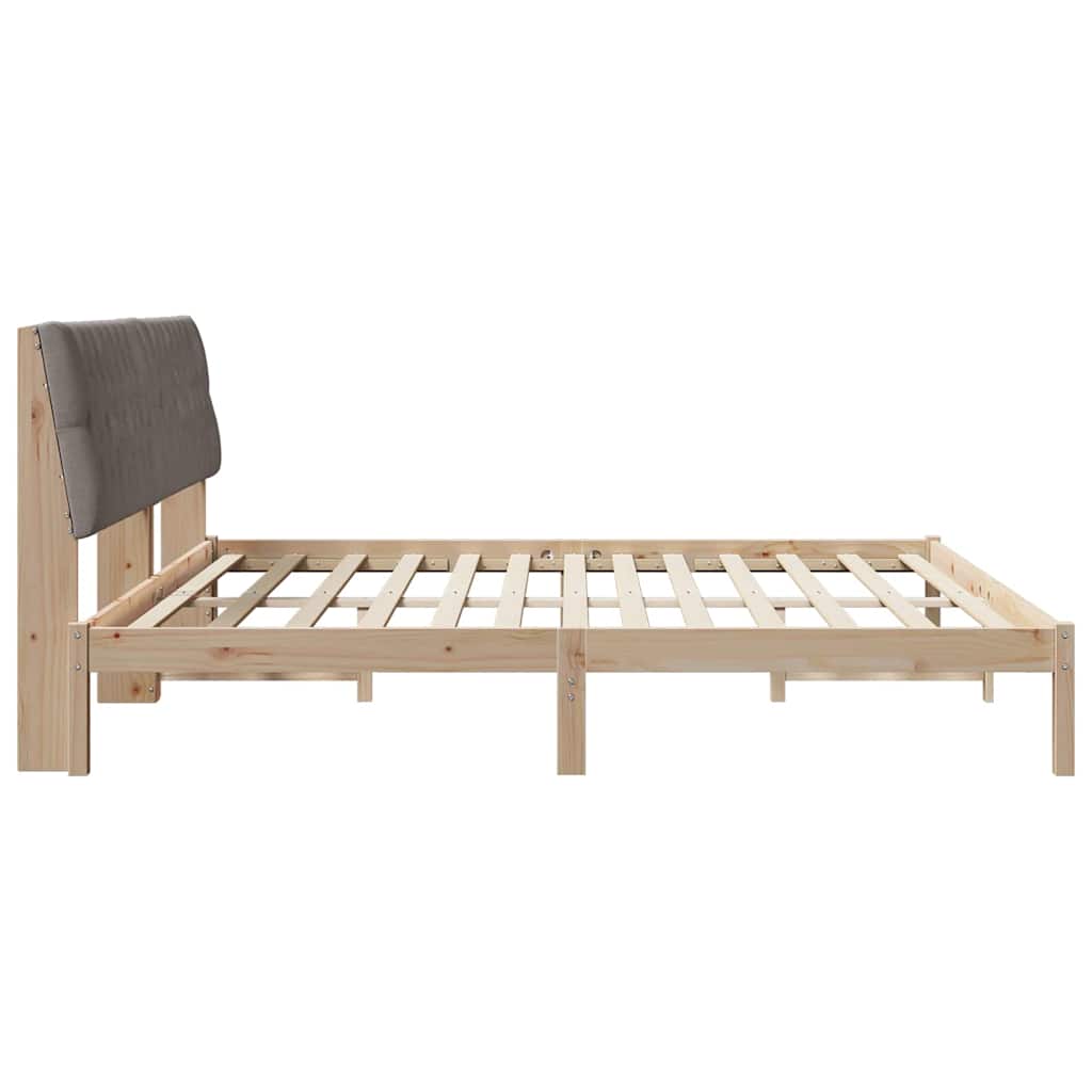 Bettgestell mit gepolstertem Kopfteil Braun 200 x 200 cm