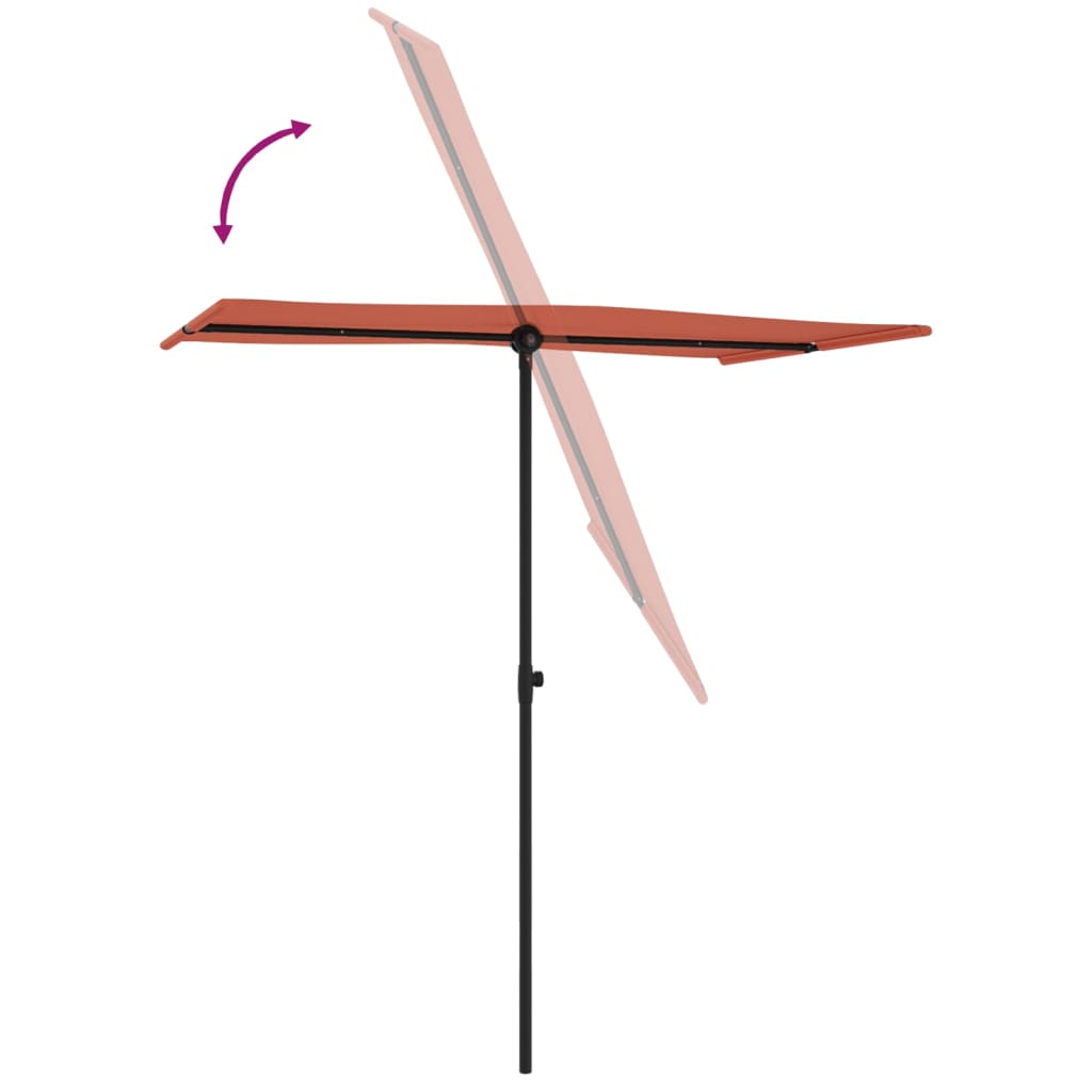 Sonnenschirm mit Aluminium-Mast 180x110 cm Bordeauxrot