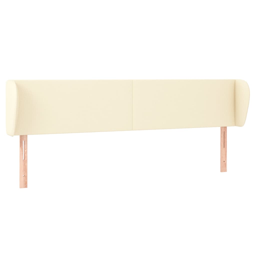 Kopfteil mit Ohren Creme 83x23x78/88 cm Kunstleder