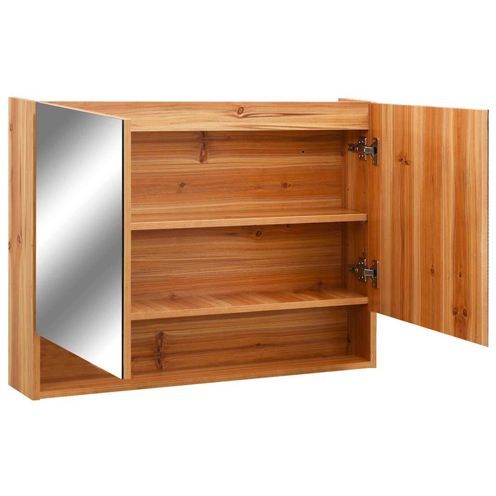 LED-Bad-Spiegelschrank Weiß 80x15x60 cm MDF