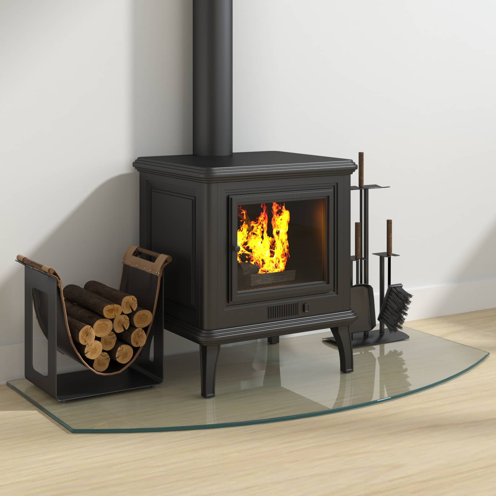 Feuerstelle Glasplatte Transparent 80 x 50 cm Glas