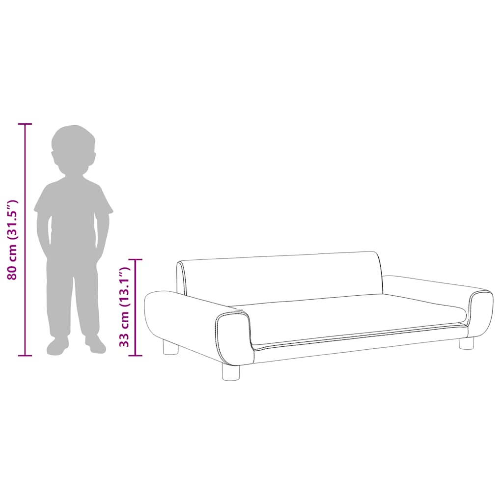 Kindersofa Blau 100x54x33 cm Samt