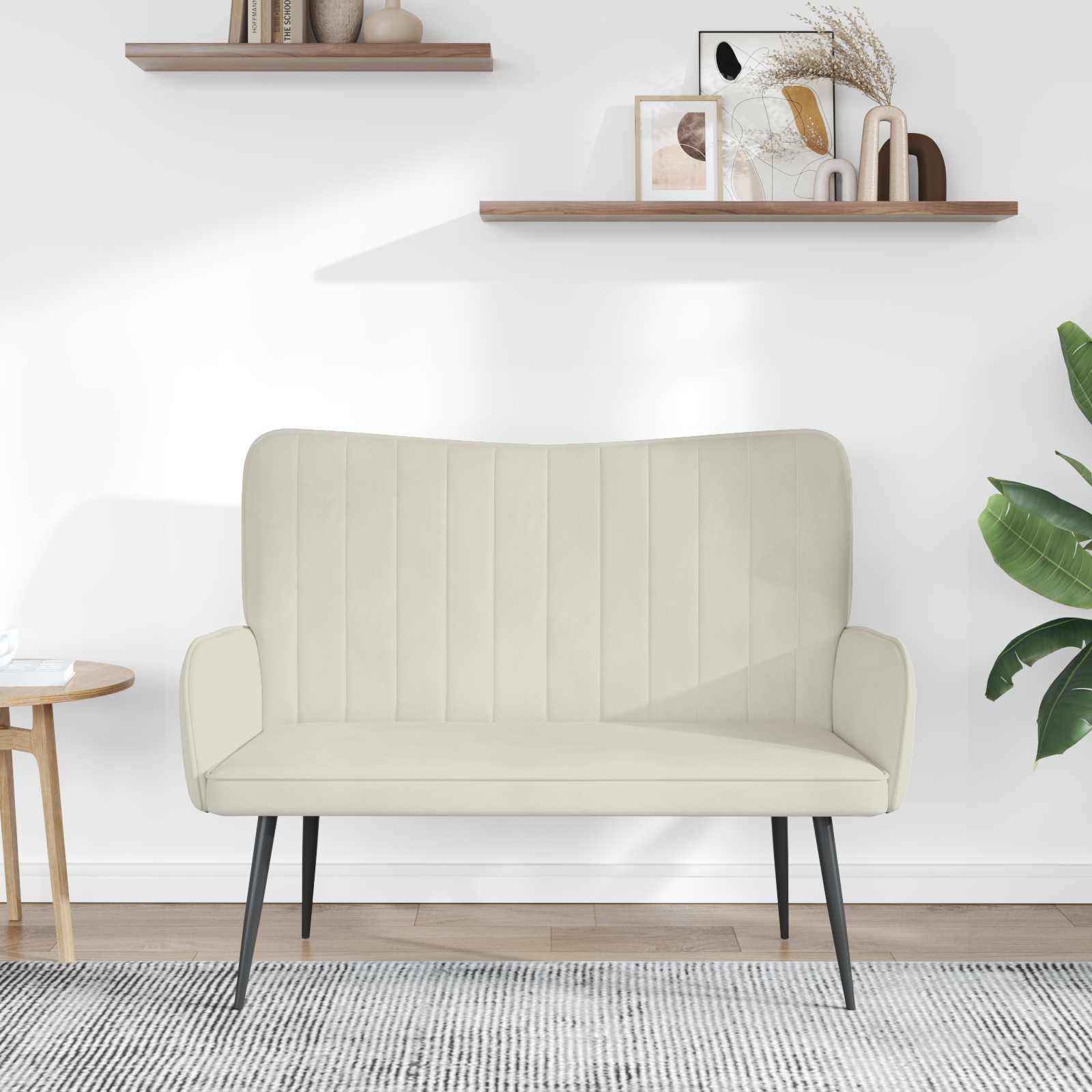 2-Sitzer Sofa Hellgrau 115 x 61 x 87 cm Samt (V)