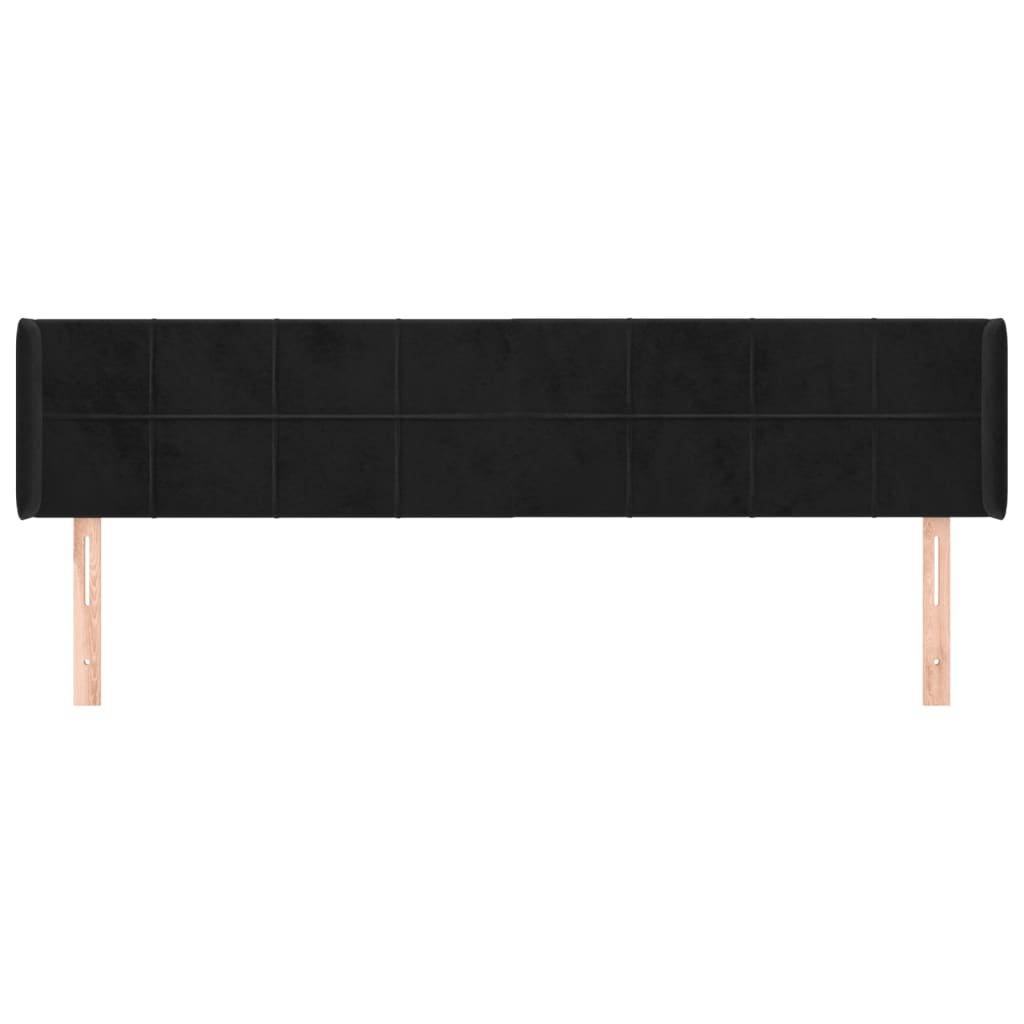 Kopfteil mit Ohren Dunkelblau 93x16x78/88 cm Samt