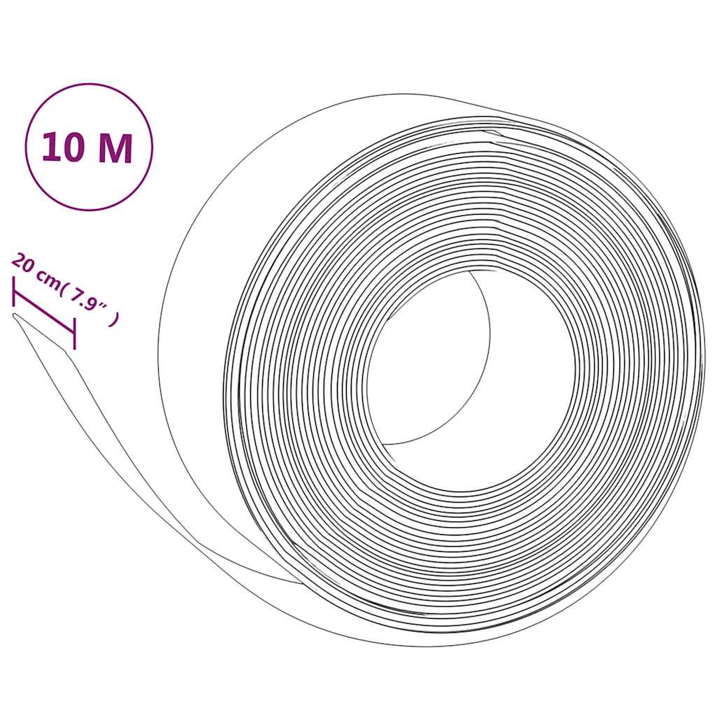 Gartenumrandung 25 m 10 cm PE Grau