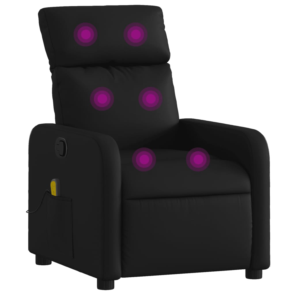 Massage-Relaxsessel Schwarz Kunstleder
