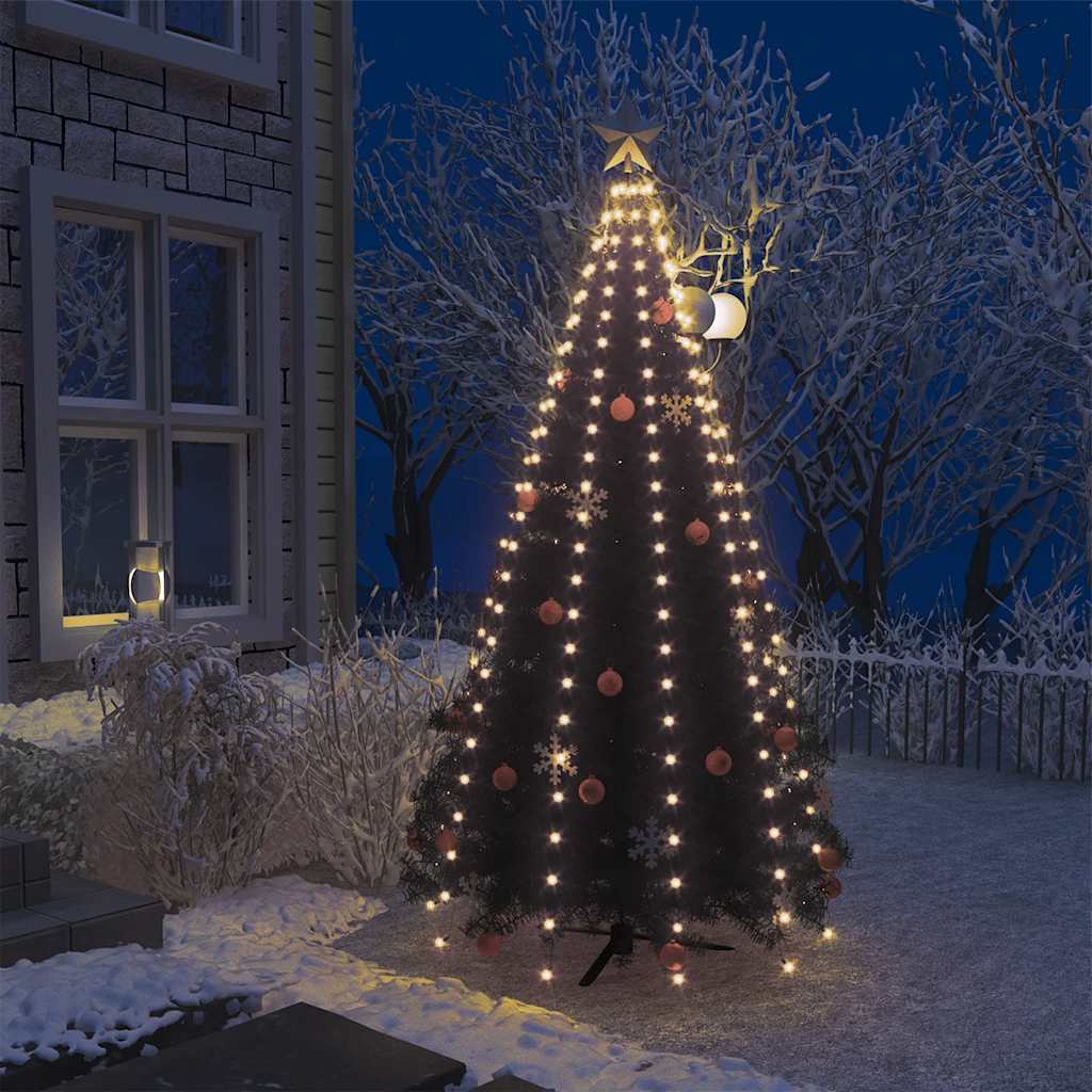 Weihnachtsbaum-Lichternetz mit 180 LEDs Kaltweiß 180 cm