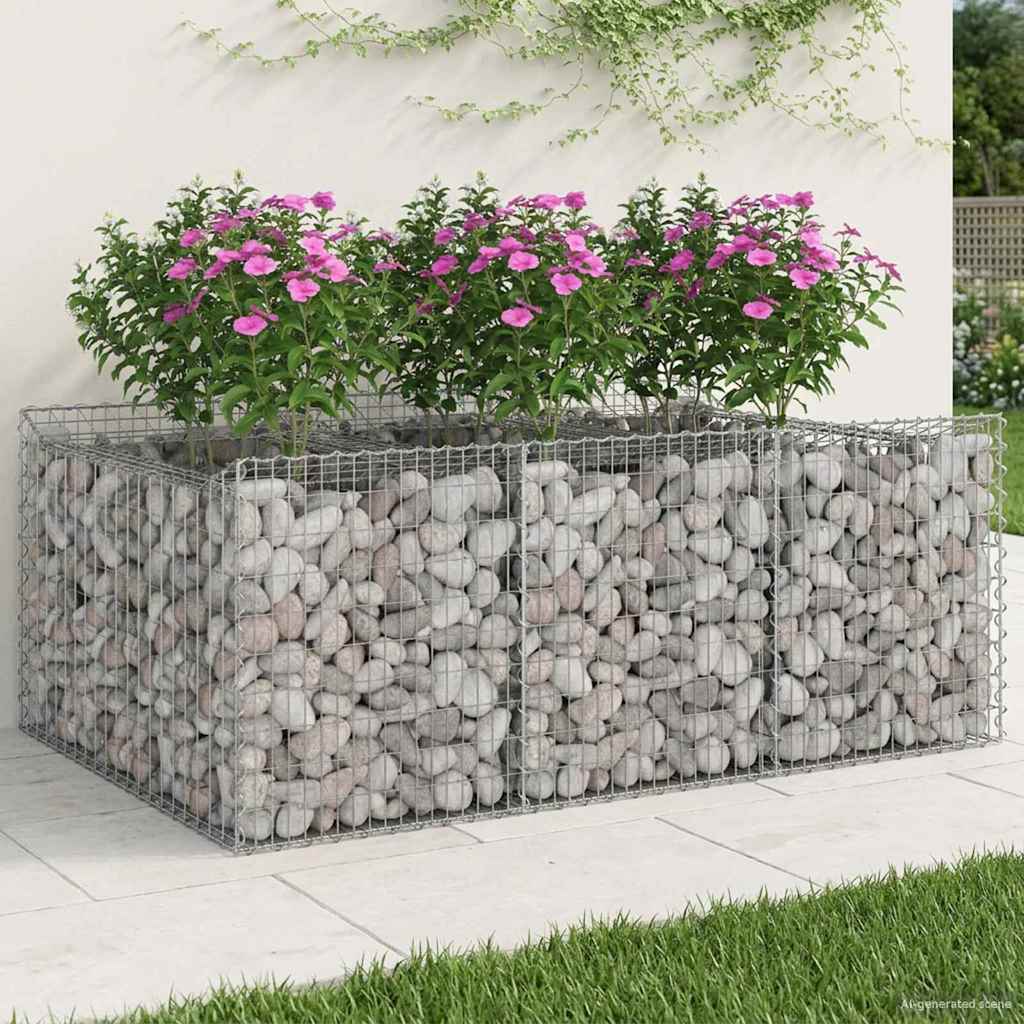 Gabionen-Hochbeet 2 pcs Silber
