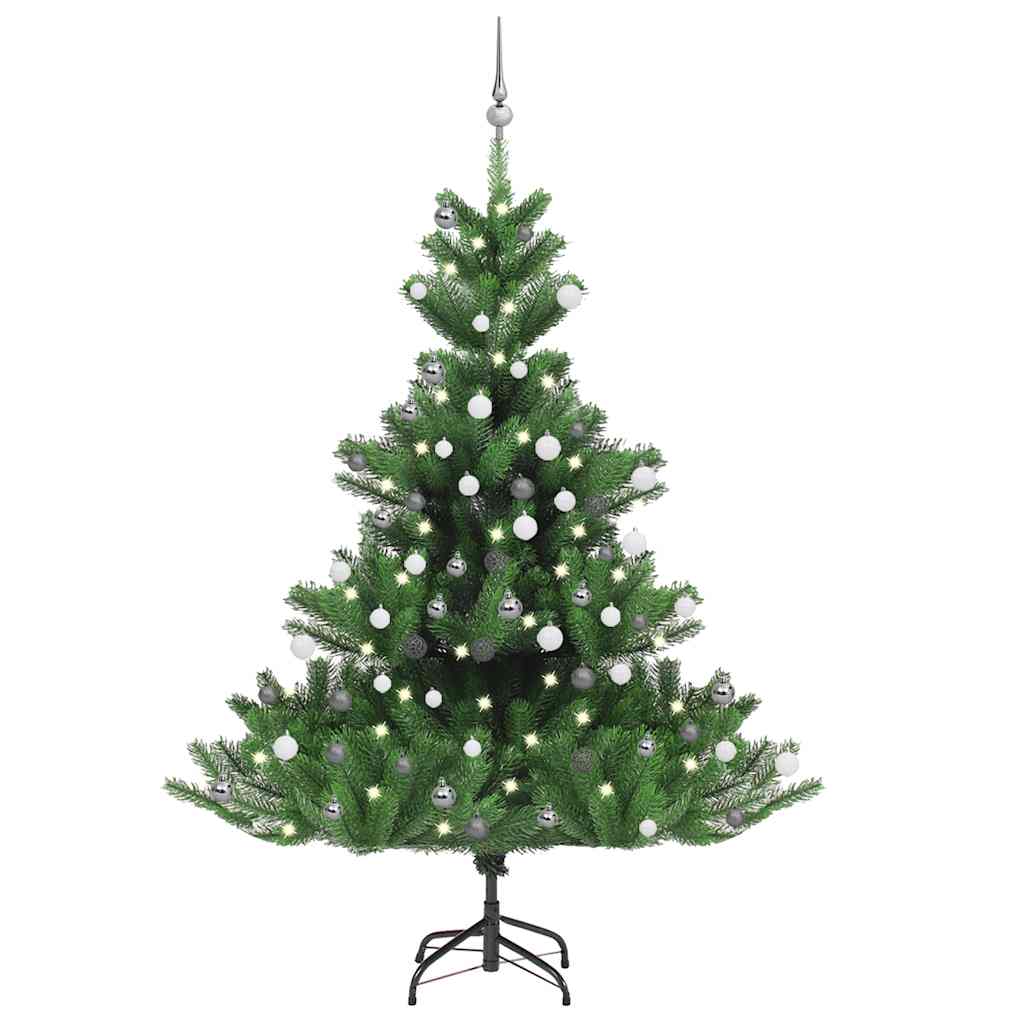 Künstlicher Weihnachtsbaum Nordmann LED & Kugeln Grün 150 cm
