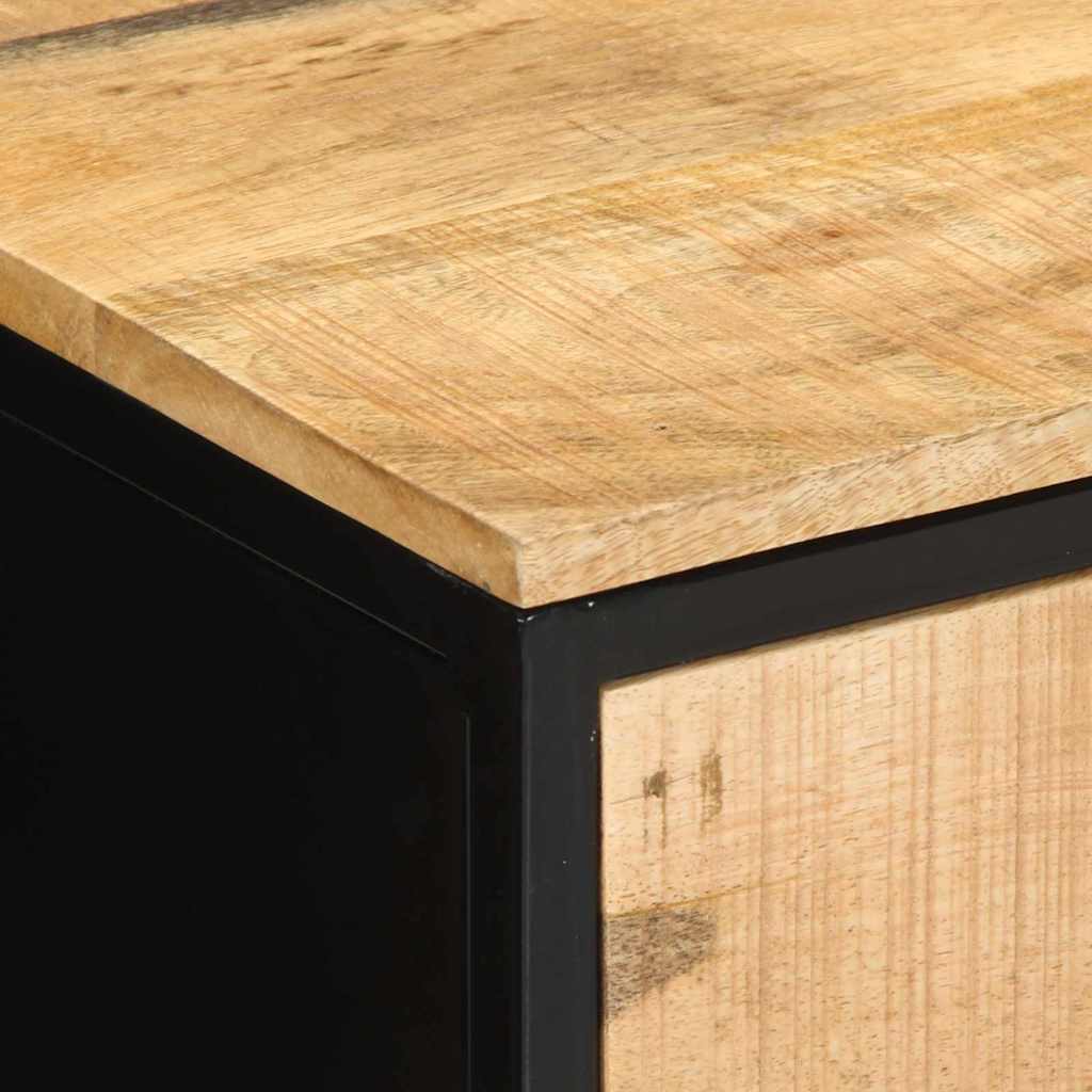 Nachttisch Braun und Schwarz 40 x 35 x 50 cm Massivholz Mango
