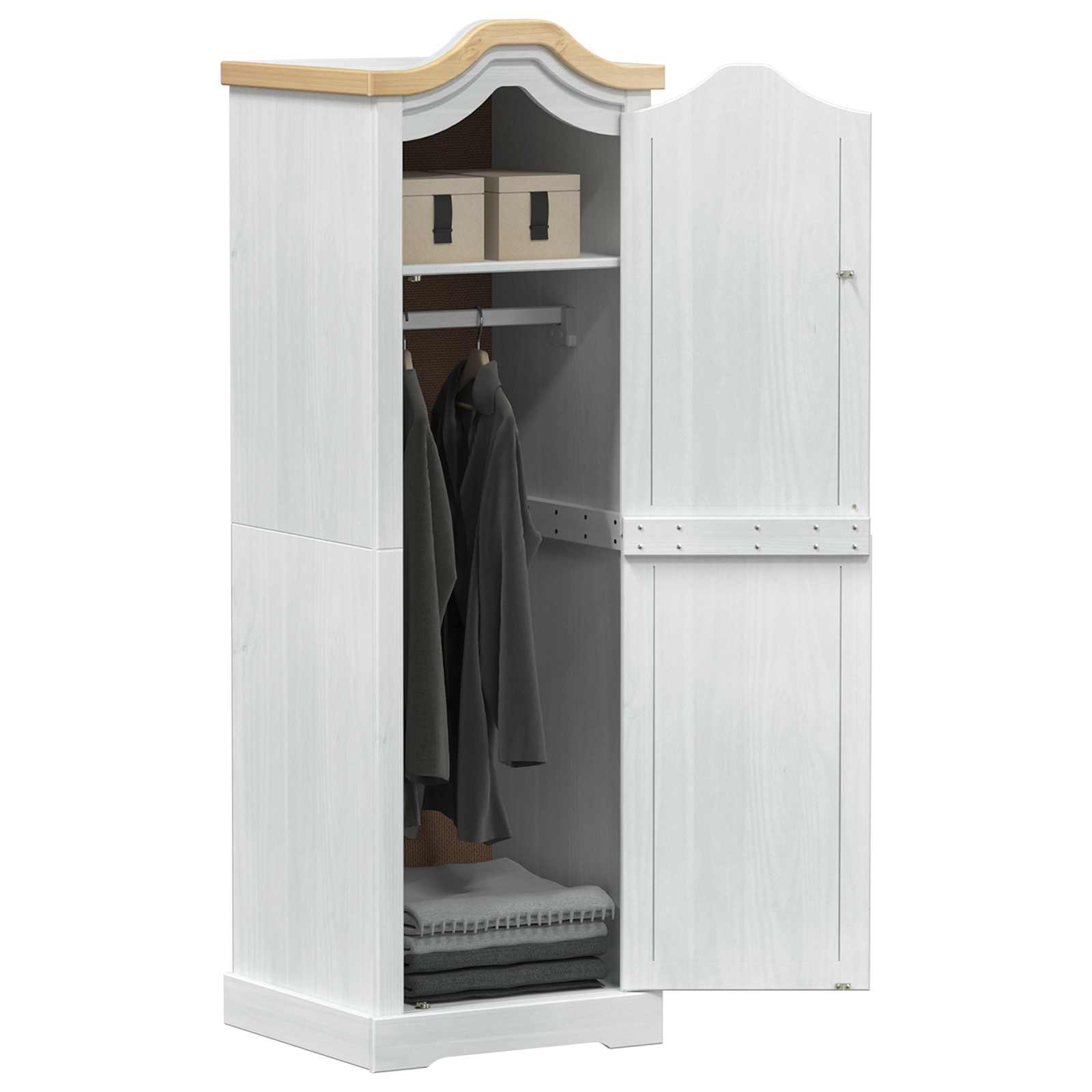 Kleiderschrank Corona 55x52x170 cm Massivholz Kiefer