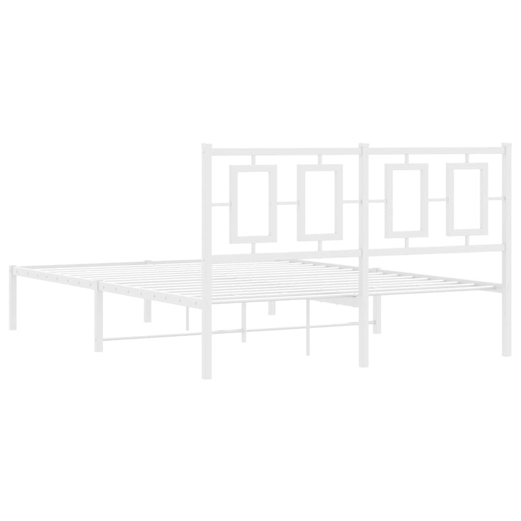 Bettgestell mit Kopf- und Fußteil Metall Weiß 180x200 cm