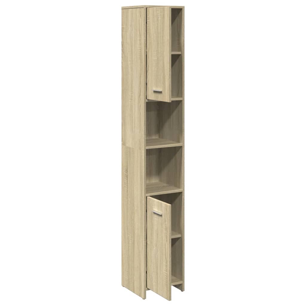 Badezimmerschrank Weiß 30x30x183,5 cm Holzwerkstoff
