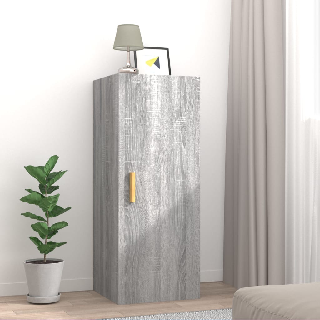 Wandschrank Betongrau 34,5x34x90 cm Holzwerkstoff
