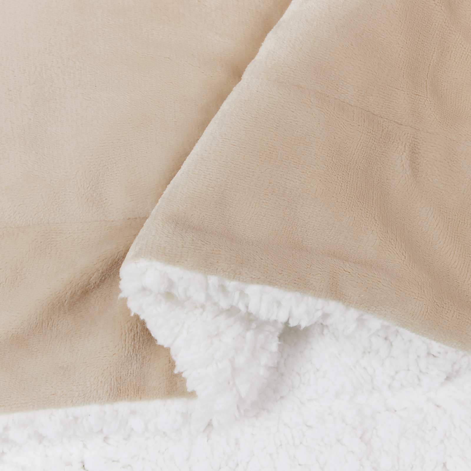 Überwurfdecke Beige 130 x 150 cm Fleece