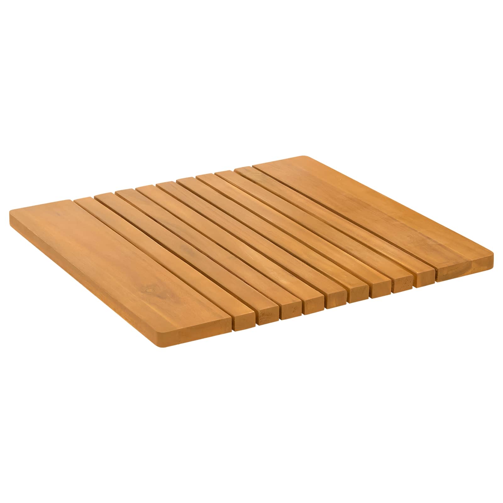 Badematte Uni Braun 59 x 40 cm Massives Akazienholz