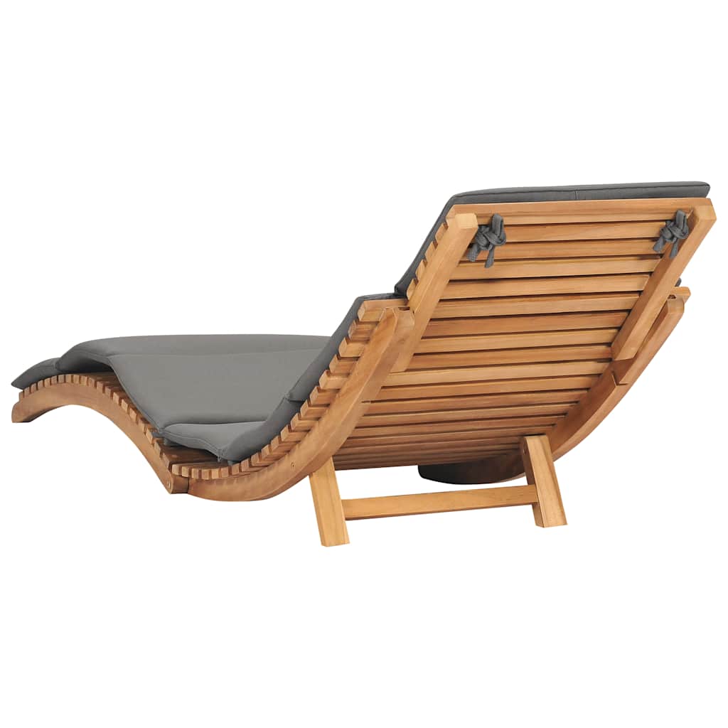 Klappbare Sonnenliege mit Cremeweißer Auflage Massivholz Teak