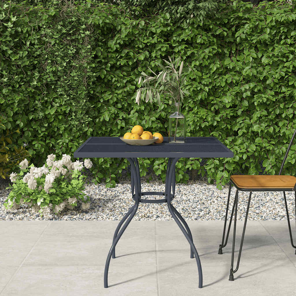 Gartentisch Anthrazit 100x100x72 cm Stahlgitter
