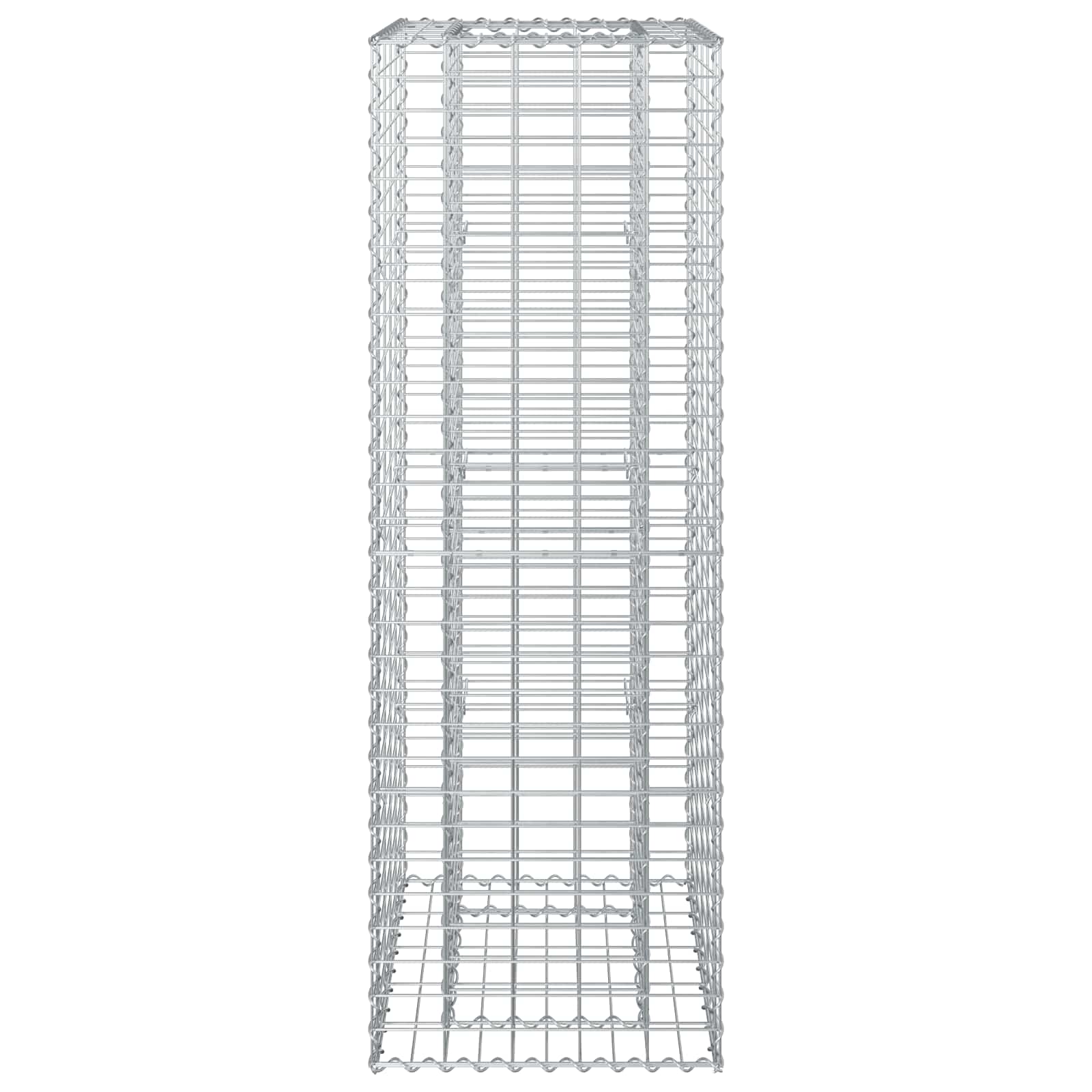 Gabionen Hochbeet 2 pcs Silber 260 x 60 x 55 cm