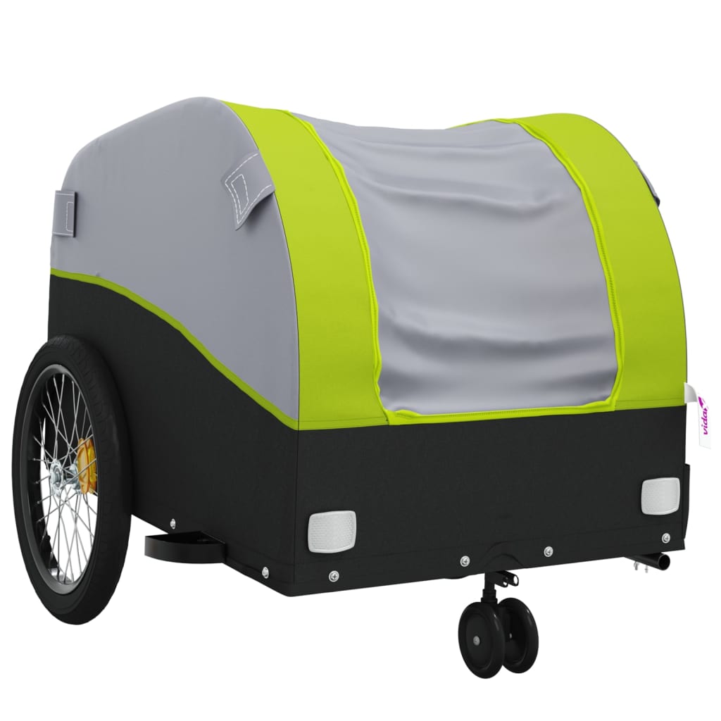 Fahrradanhänger Schwarz und Orange 30 kg Eisen