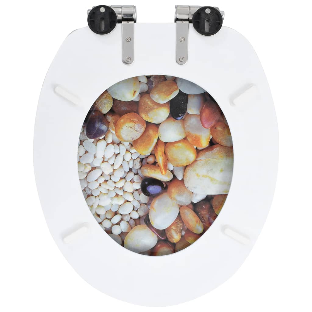 Toilettensitz MDF Deckel mit Absenkautomatik Design Weiß
