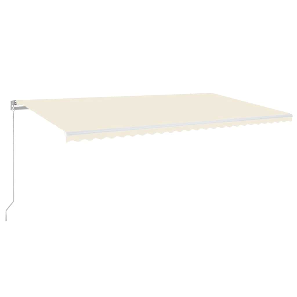 Markise Manuell Einziehbar mit LED 300x250 cm Blau und Weiß
