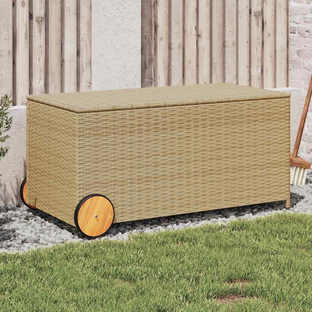 Gartentruhe Schwarz 283L Poly Rattan