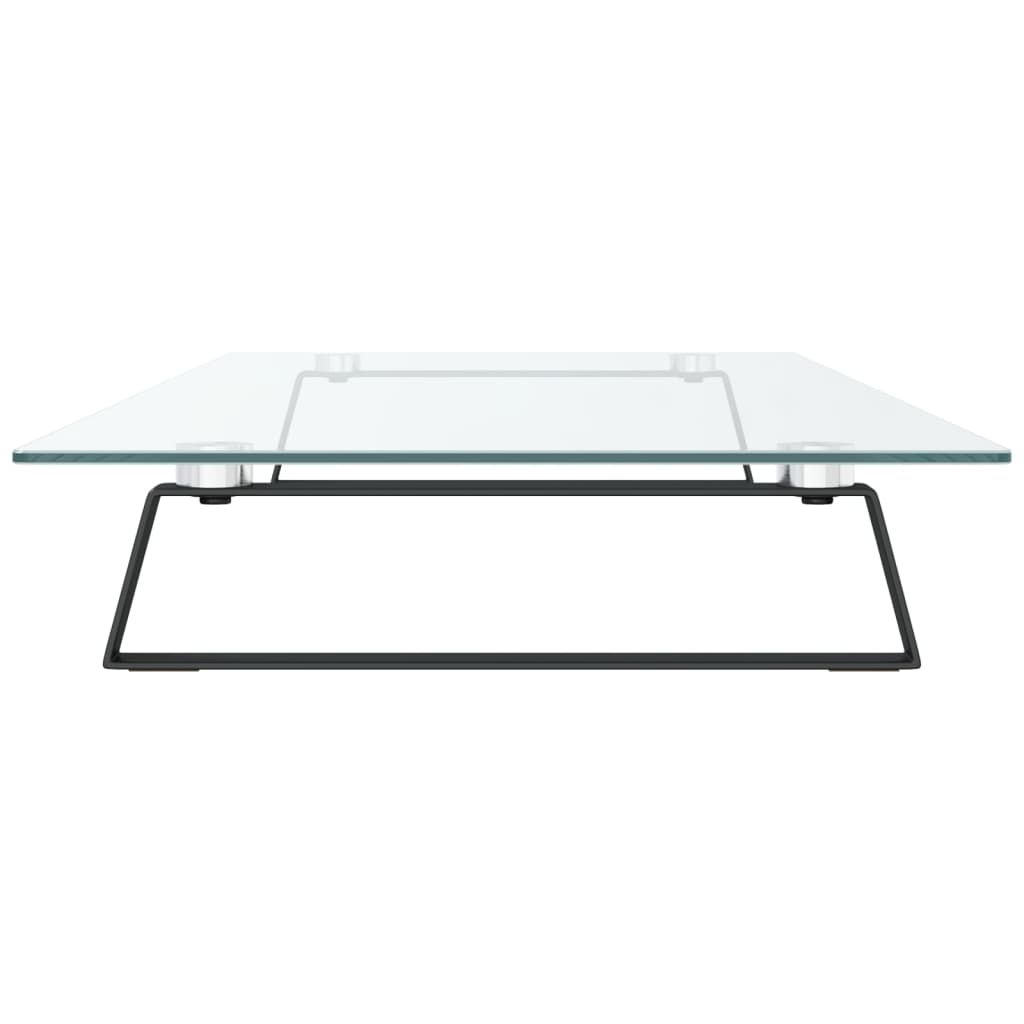 Monitorständer Weiß 60x20x8 cm Hartglas und Metall