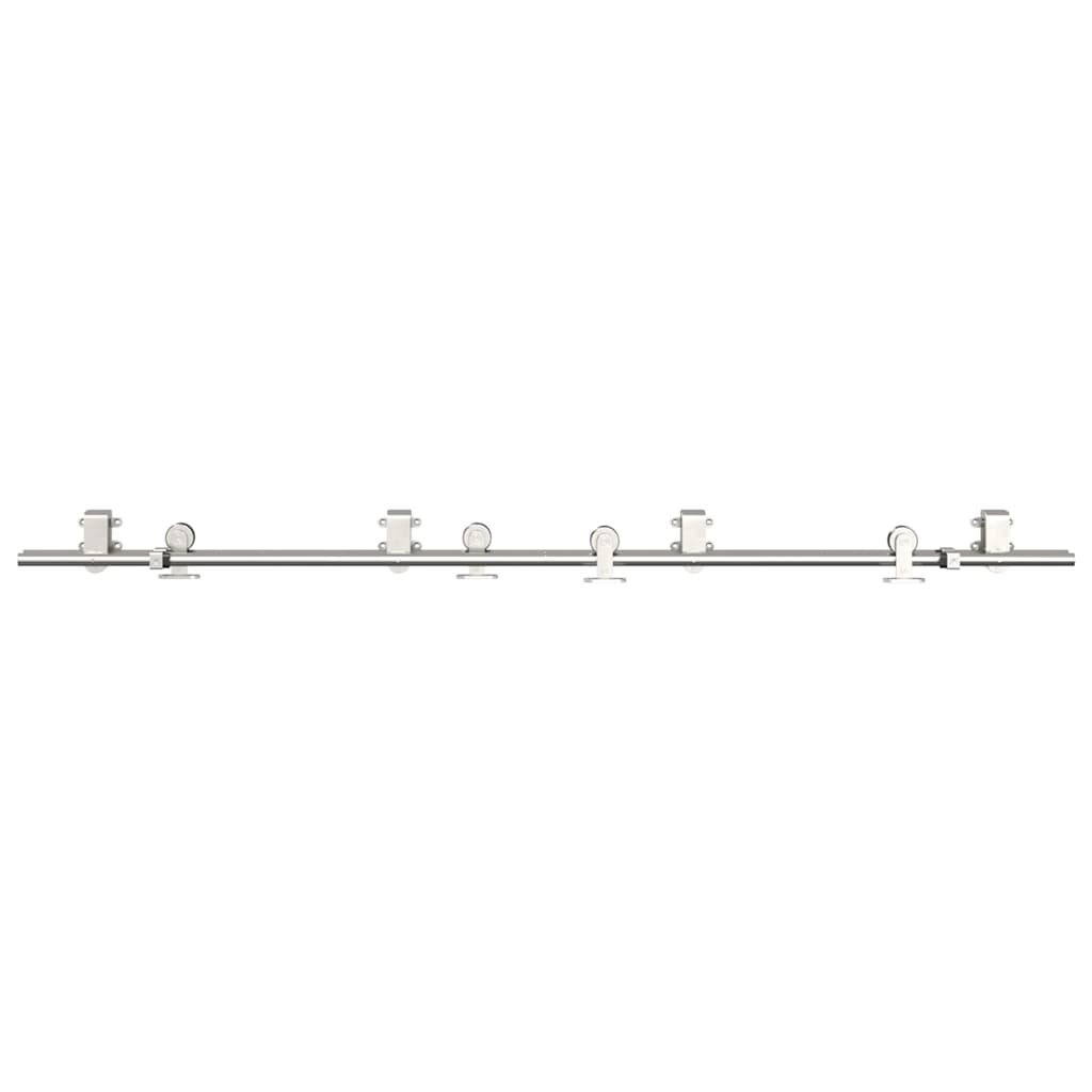 Schiebetür-Beschlagsatz 183 cm Edelstahl Silbern