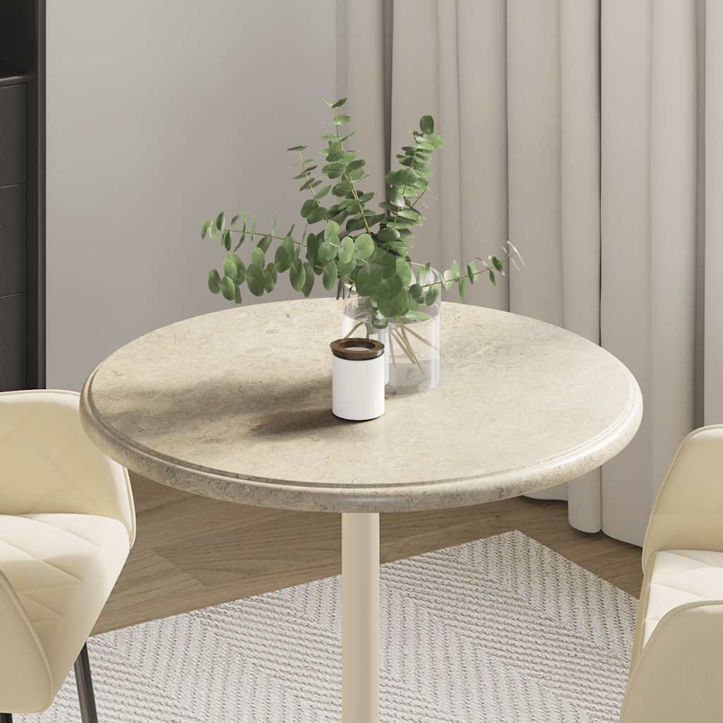 Tischplatte Creme Ø40x2,5 cm Marmor
