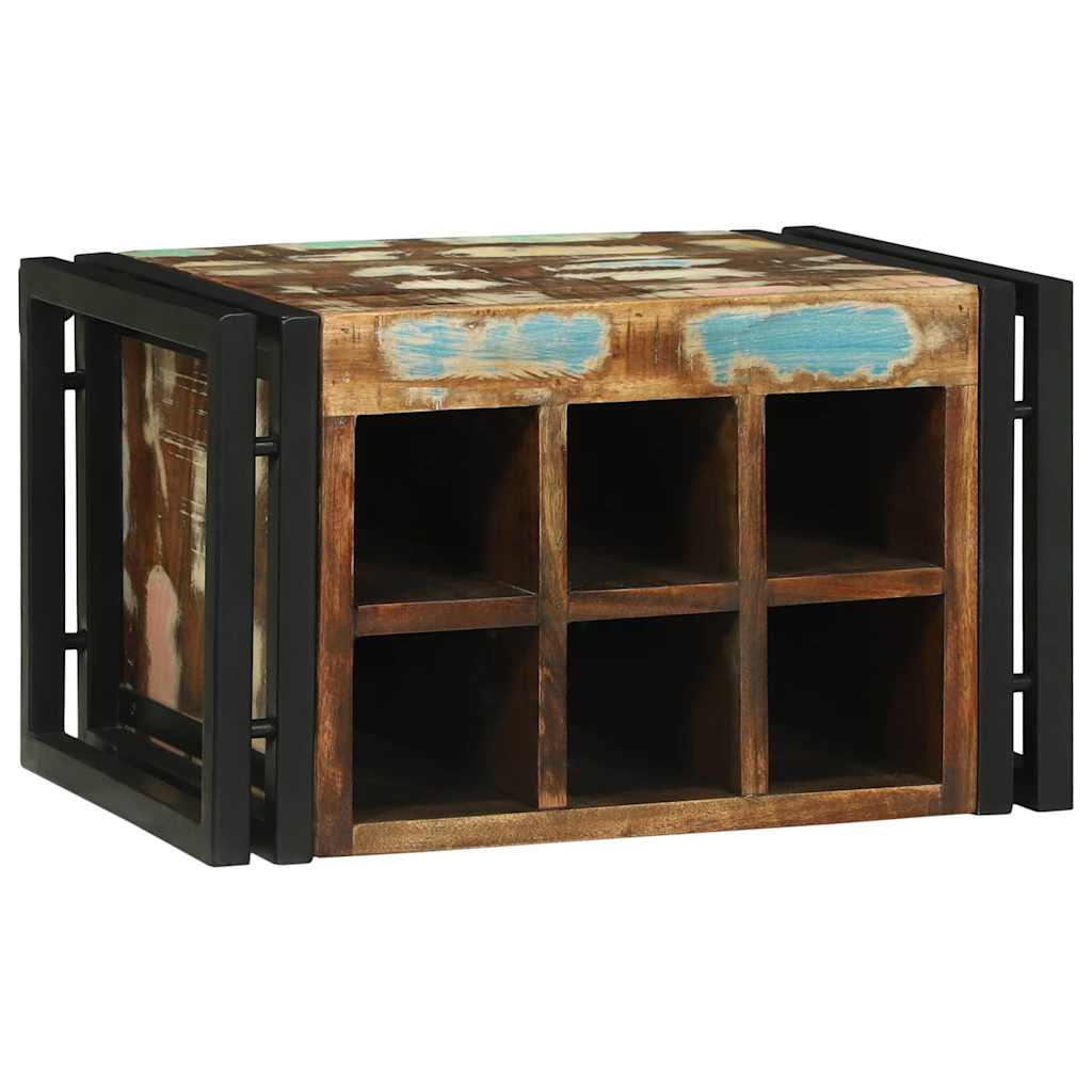 Weinregal Braun und Schwarz 35 x 35 x 39 cm Massivholz Mango