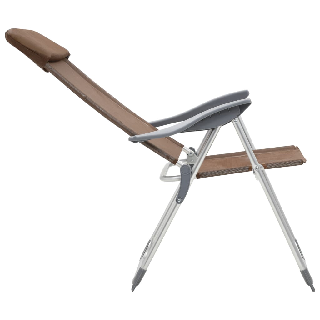 Klappbare Campingstühle 2 Stk. Grau Aluminium