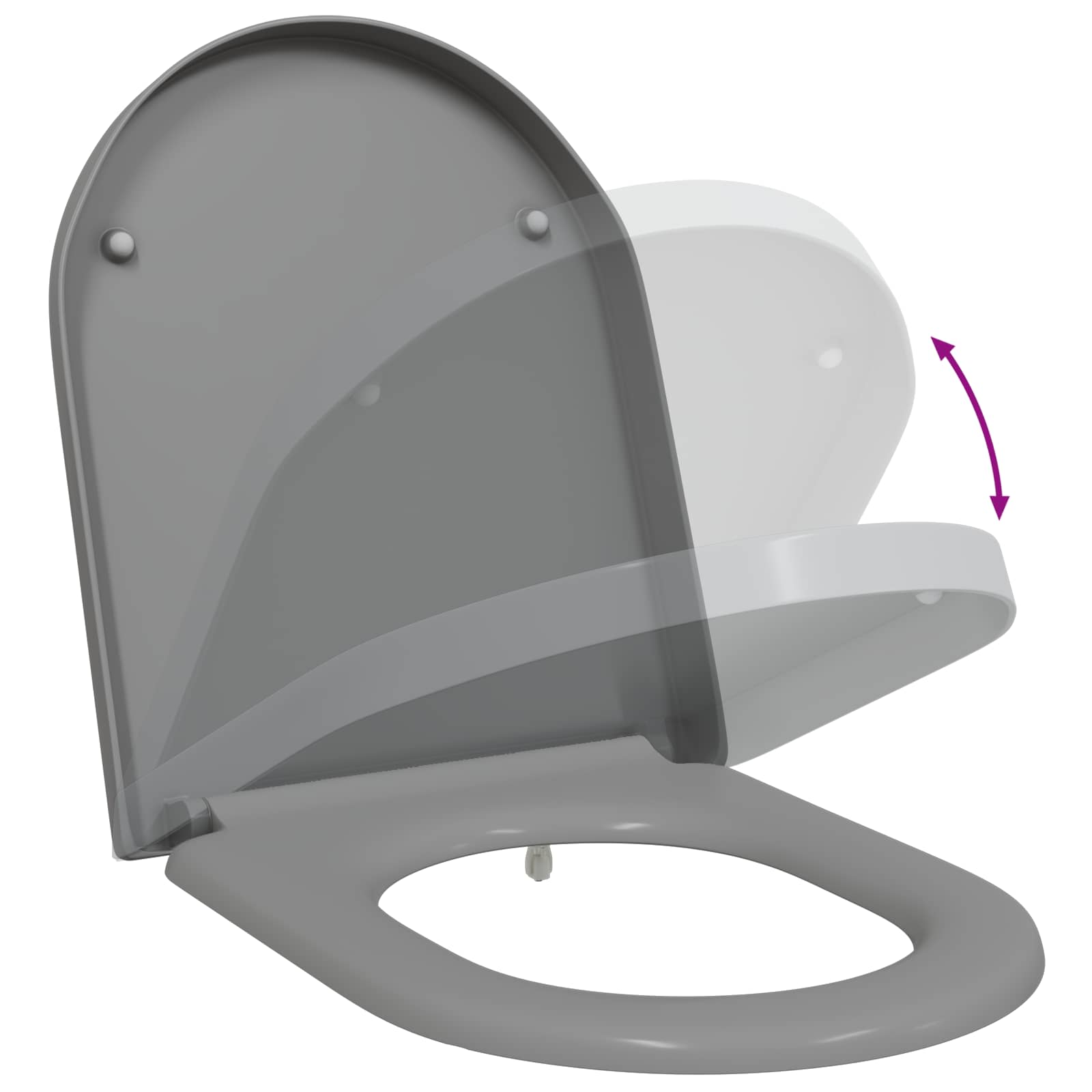 Toilettensitz Anthrazit 49 x 36 x 4 cm Duroplast