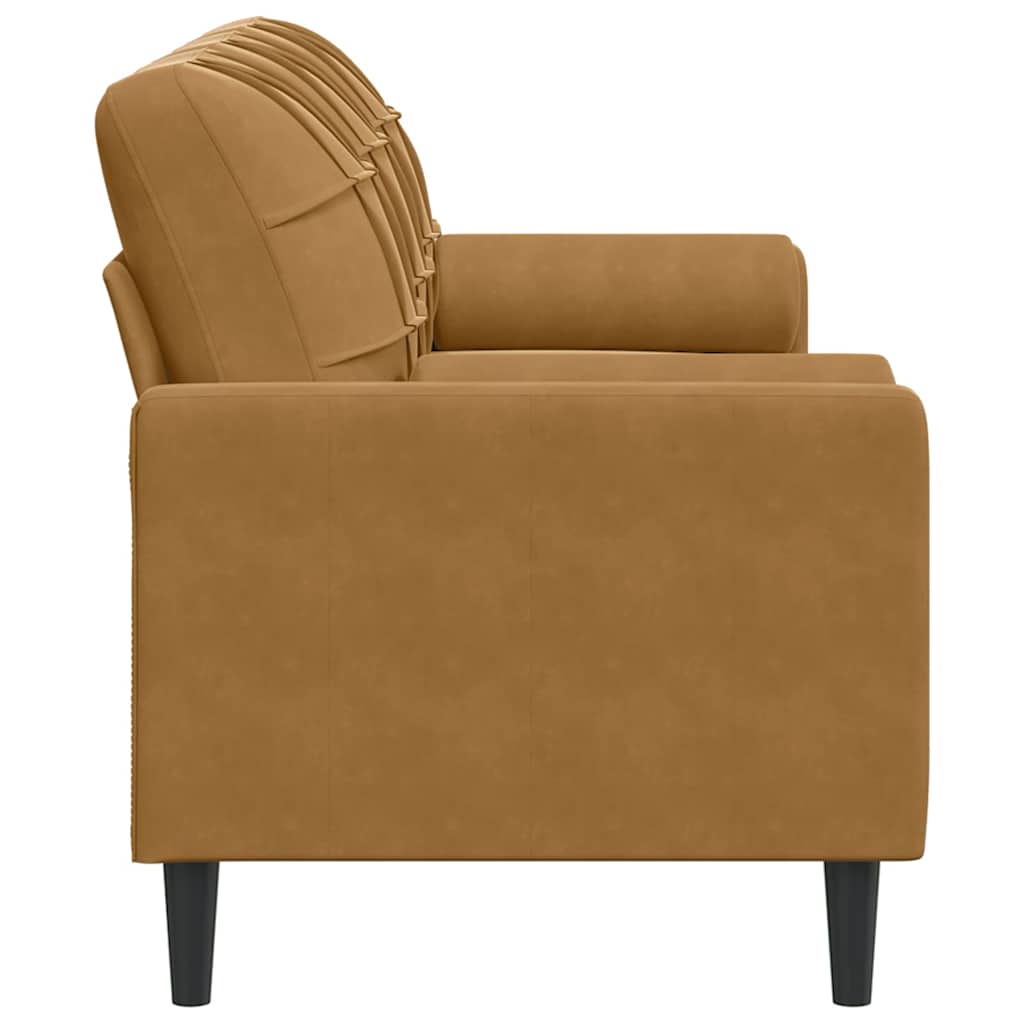 2-Sitzer-Sofa mit Zierkissen Hellgrau 120 cm Samt