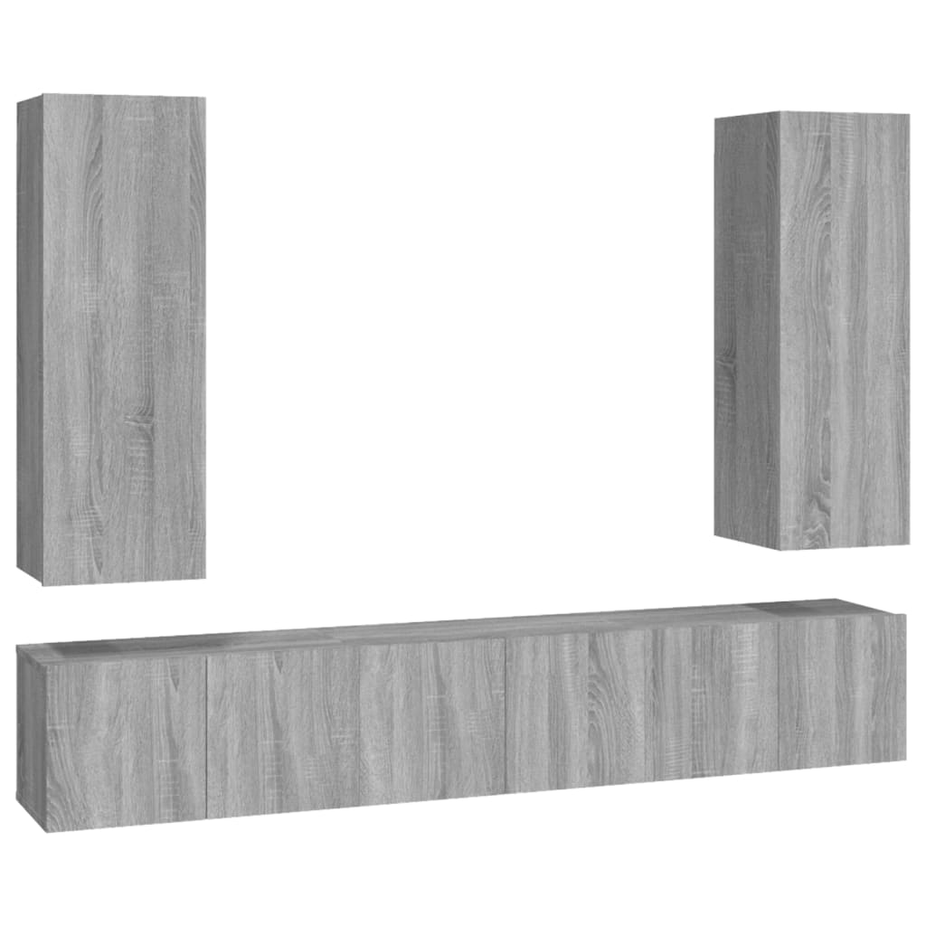 4-tlg. TV-Schrank-Set Weiß Holzwerkstoff