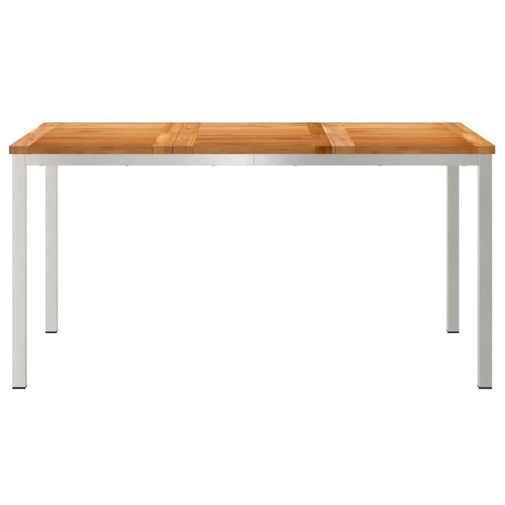 Esstisch 90x90x75 cm Massives Akazienholz und Edelstahl