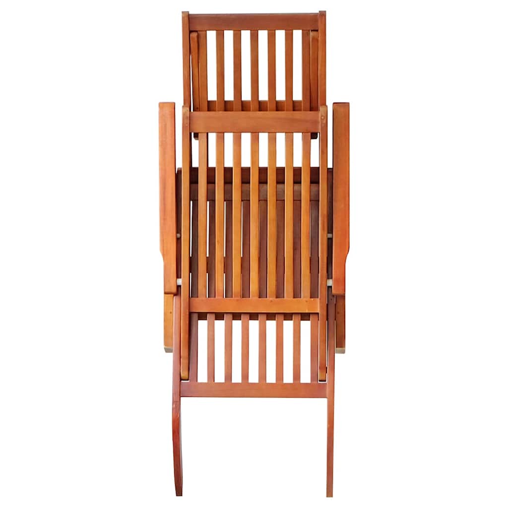 Liegestuhl mit Fußstütze und Auflage Massivholz Akazie