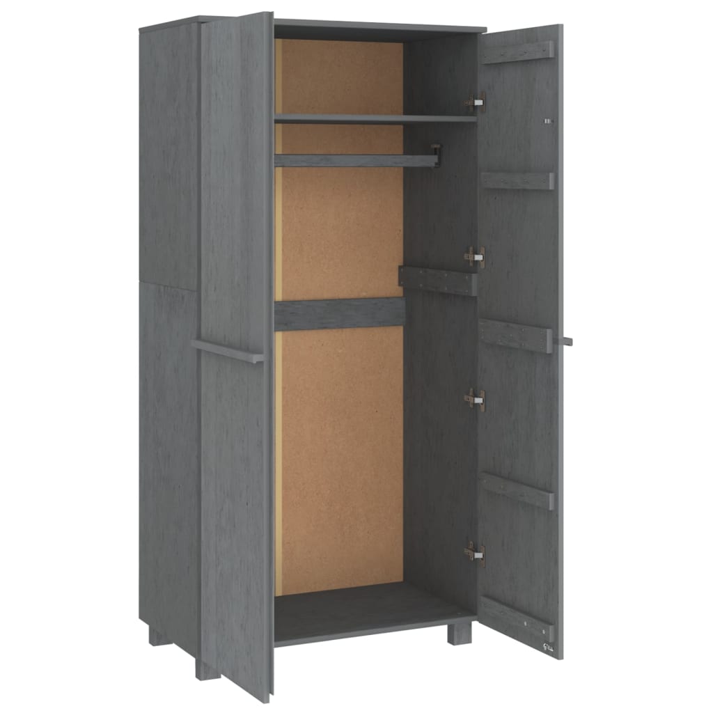 Kleiderschrank HAMAR Honigbraun 89x50x180 cm Massivholz Kiefer