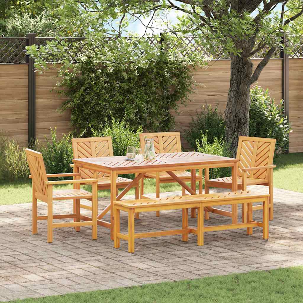 Garten Essgruppe 3 Stk. Braun Massivholz Akazie