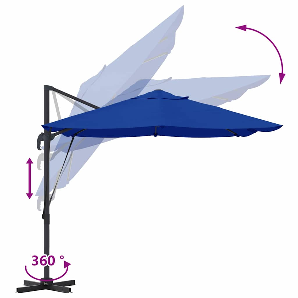 Sonnenschirm Sand 351 x 250 x 260 cm Polyester und Aluminium