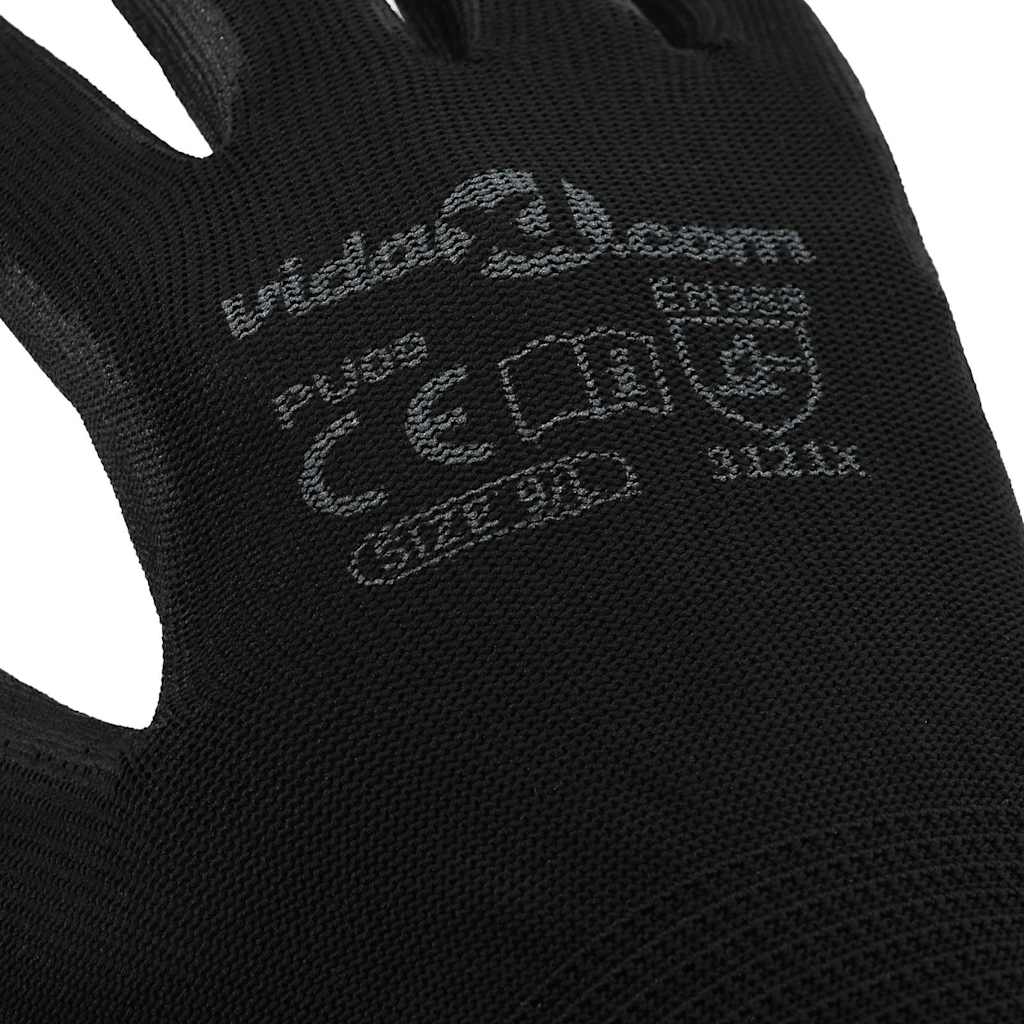 Arbeitshandschuhe 12 pcs Schwarz 7 / S Polyester