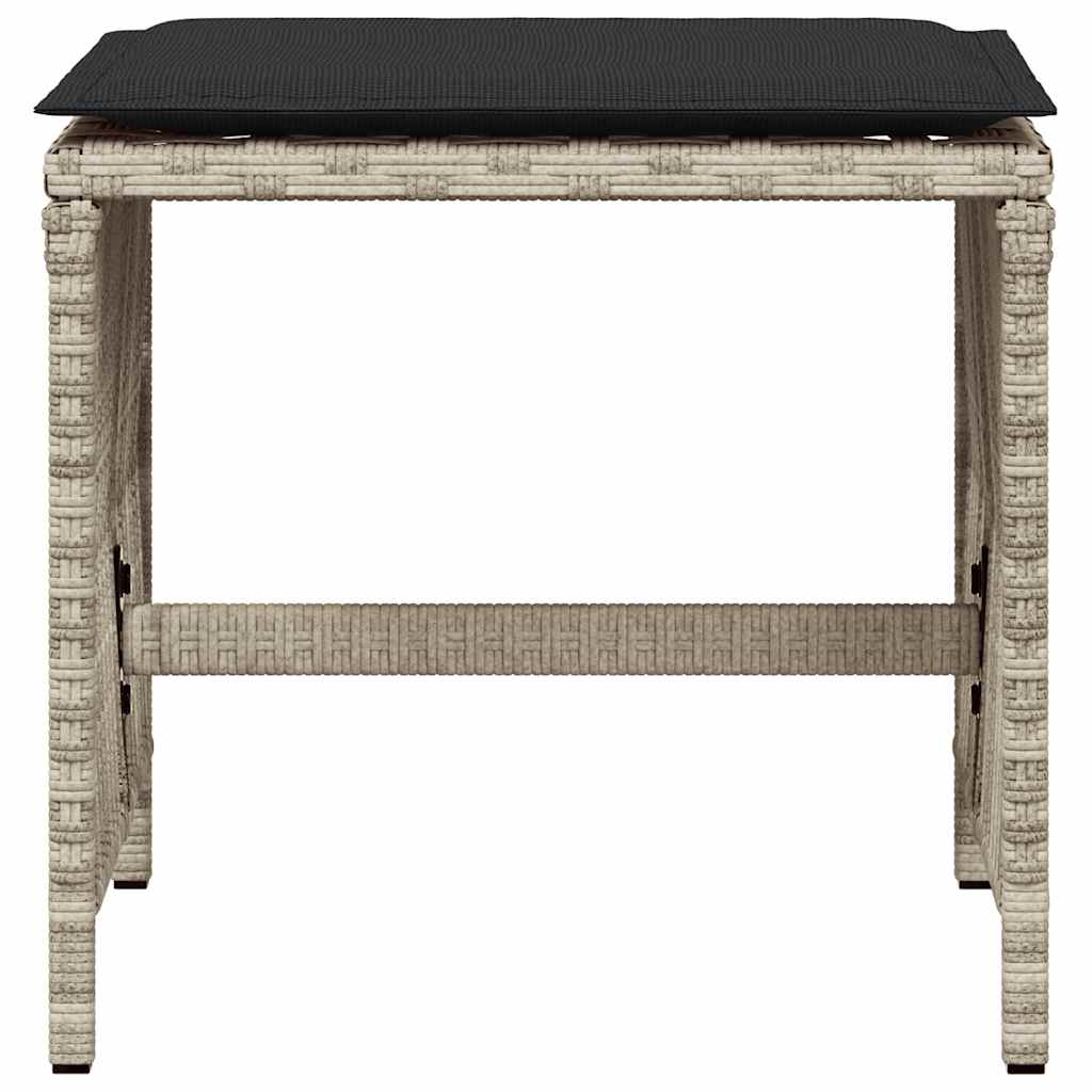 Gartenhocker mit Kissen 4 Stk. Schwarz 41x41x36 cm Poly Rattan