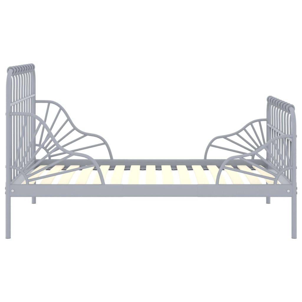 Ausziehbett Schwarz Metall 80x130/200 cm