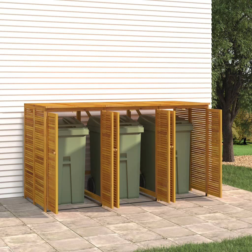 Mülltonnenbox für 2 Tonnen 140x89x117 cm Massivholz Akazie