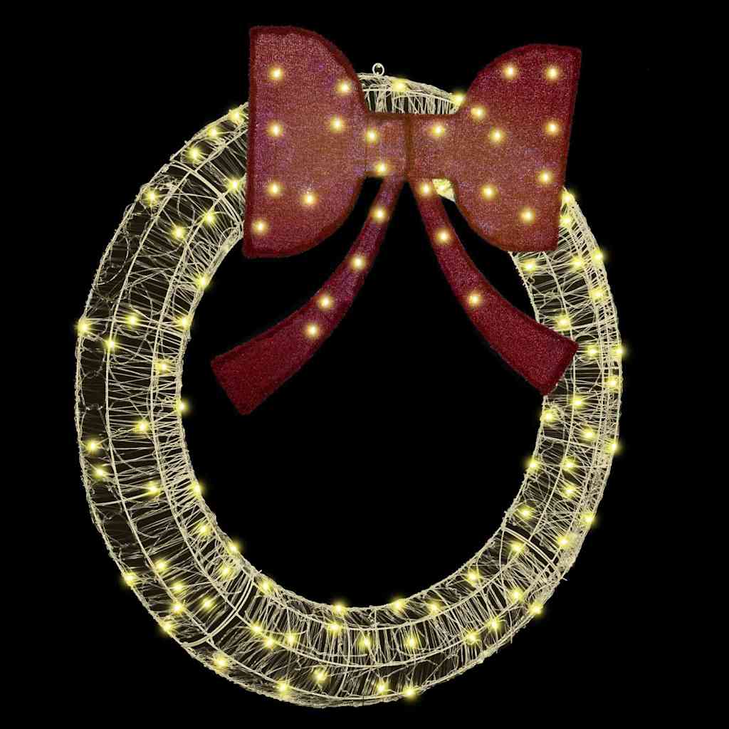 Kranz mit 60 LEDs Warmweiß 76 x 76 x 8,5 cm Acryl