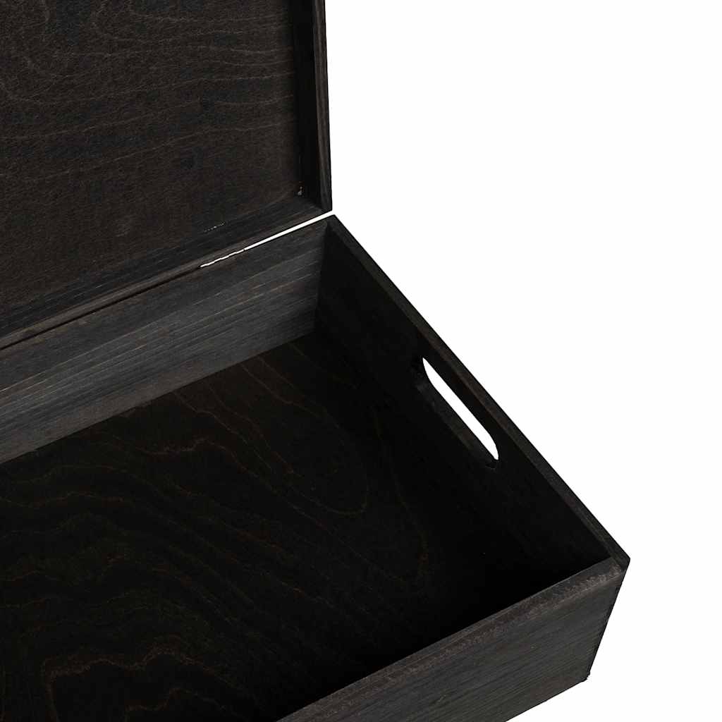 Holzkiste mit Deckel 40x30x13 cm Massivholz Kiefer