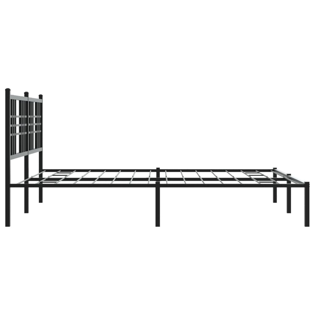 Bettgestell mit Kopf- und Fußteil Metall Schwarz 90x200 cm