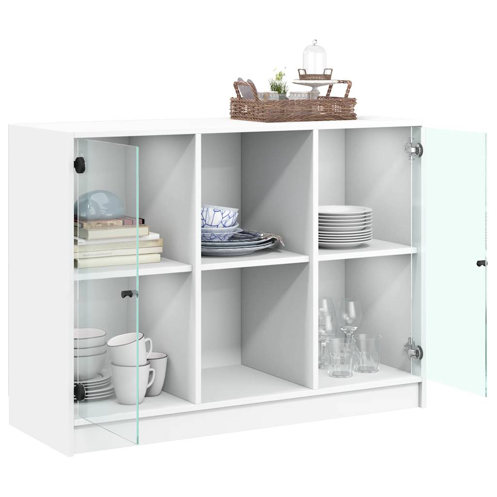 Bücherschrank mit Türen Weiß 204x37x75 cm Holzwerkstoff