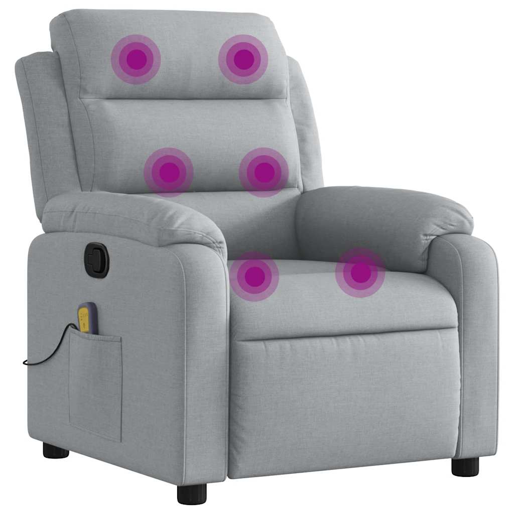 Massage-Relaxsessel, hellgrauer Stoff