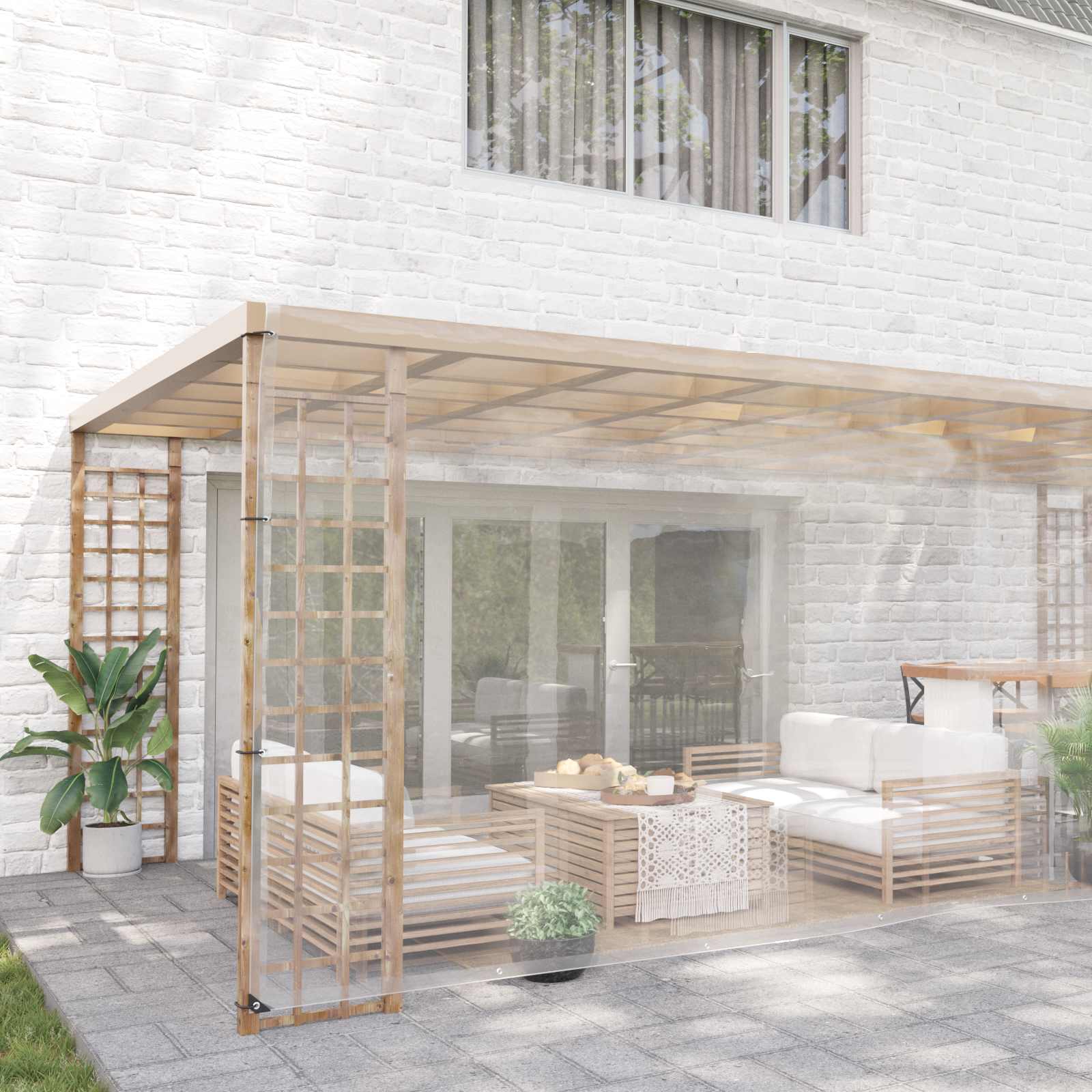 Pflanzenabdeckung mit Ösen 1x3 m PVC